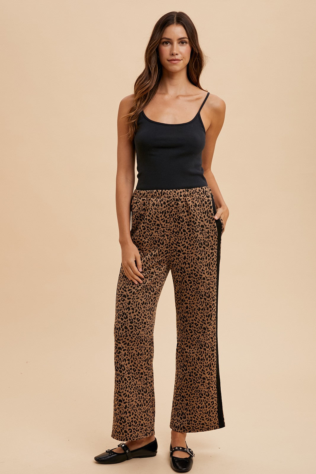 Leopard Jacquard Knit Track Pants