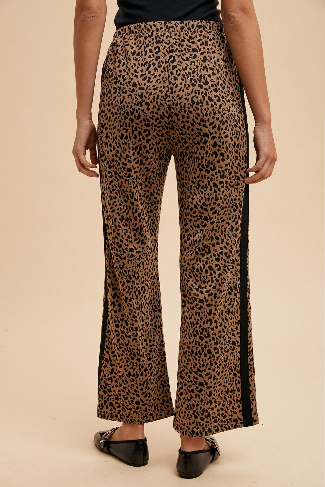 Leopard Jacquard Knit Track Pants