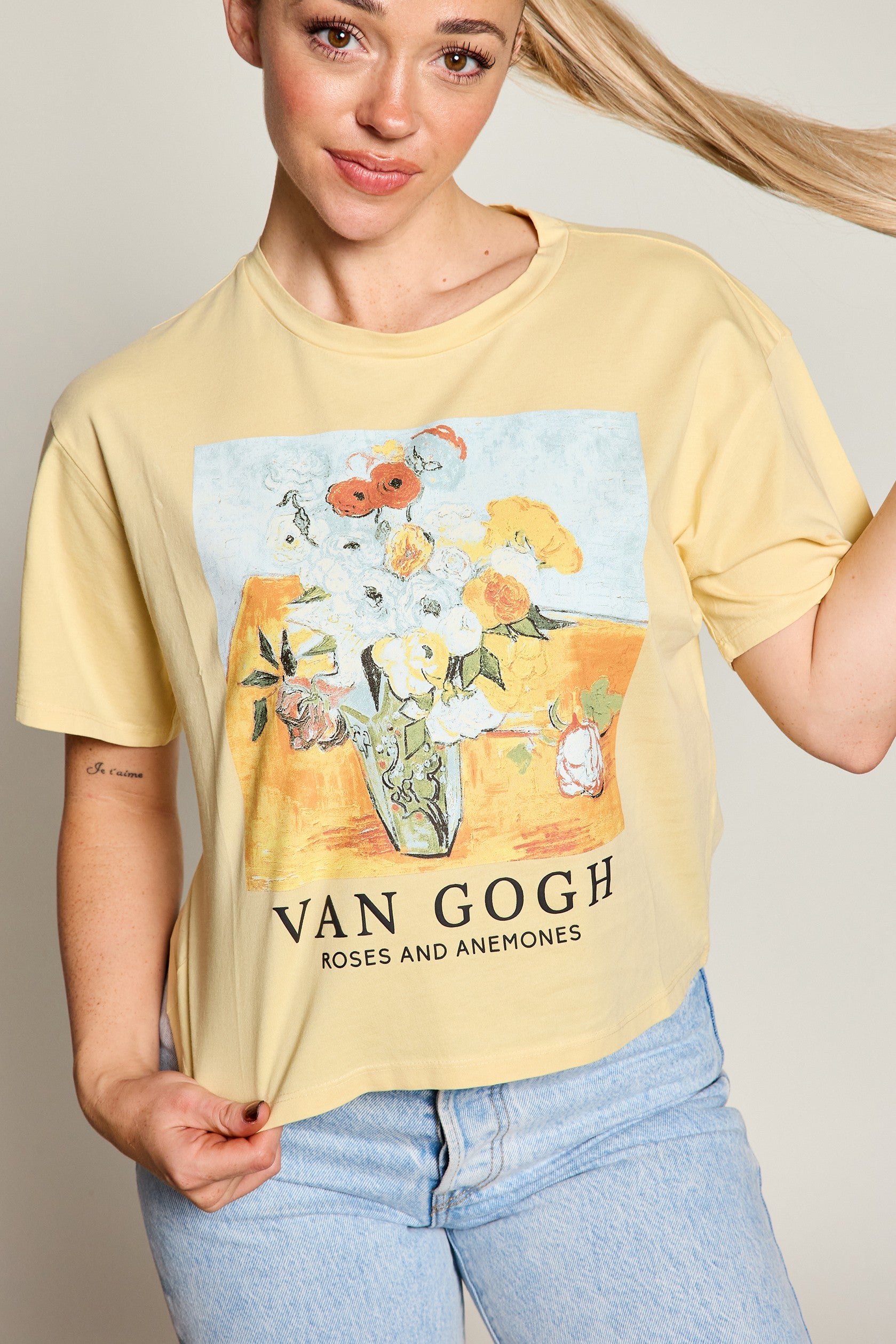 Roses & Anemones Van Gogh Cropped Tee