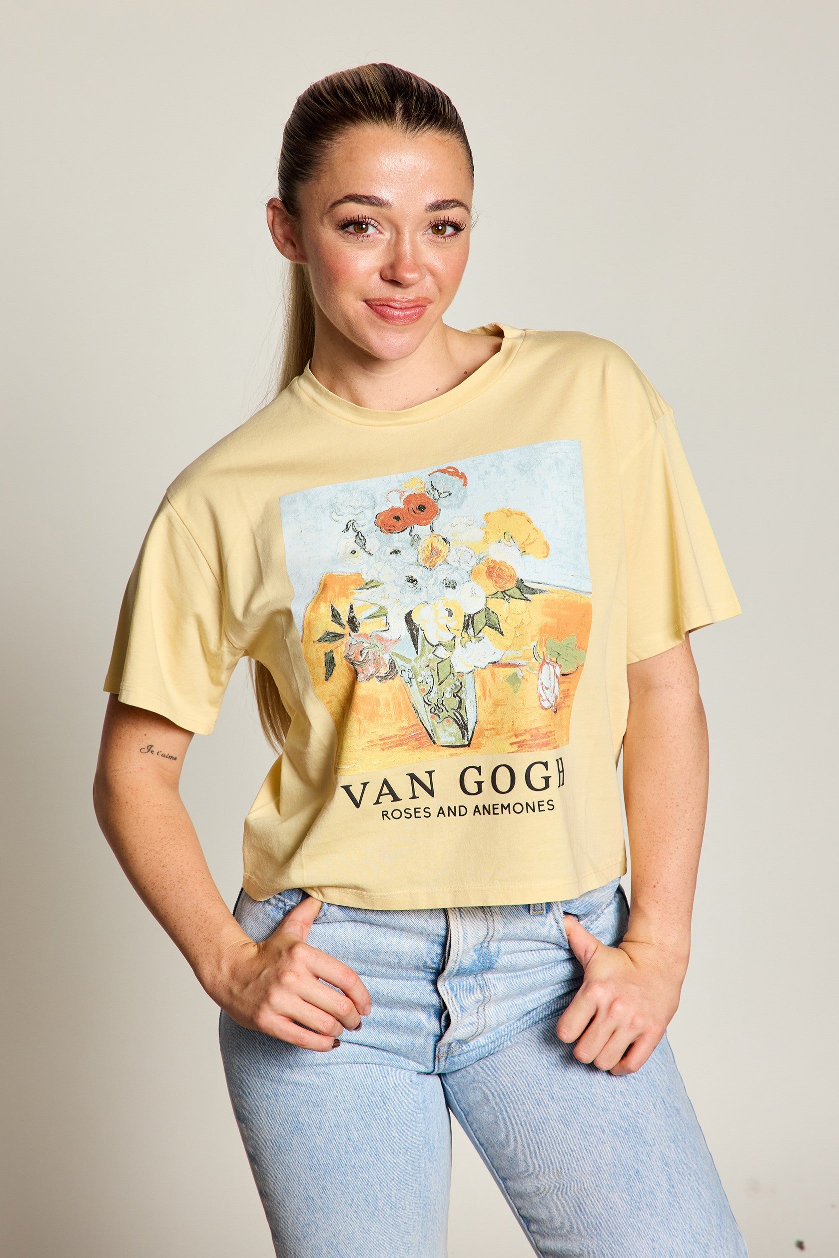 Roses & Anemones Van Gogh Cropped Tee