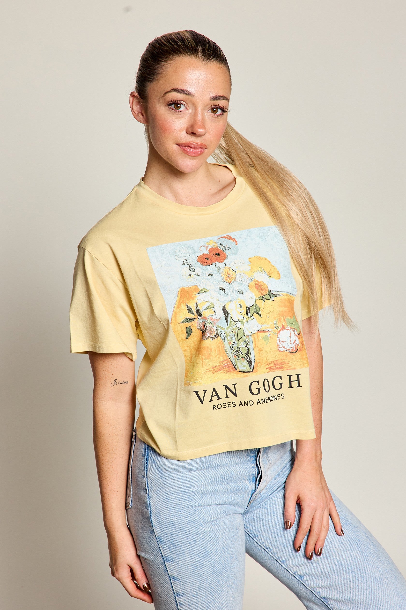 Roses & Anemones Van Gogh Cropped Tee