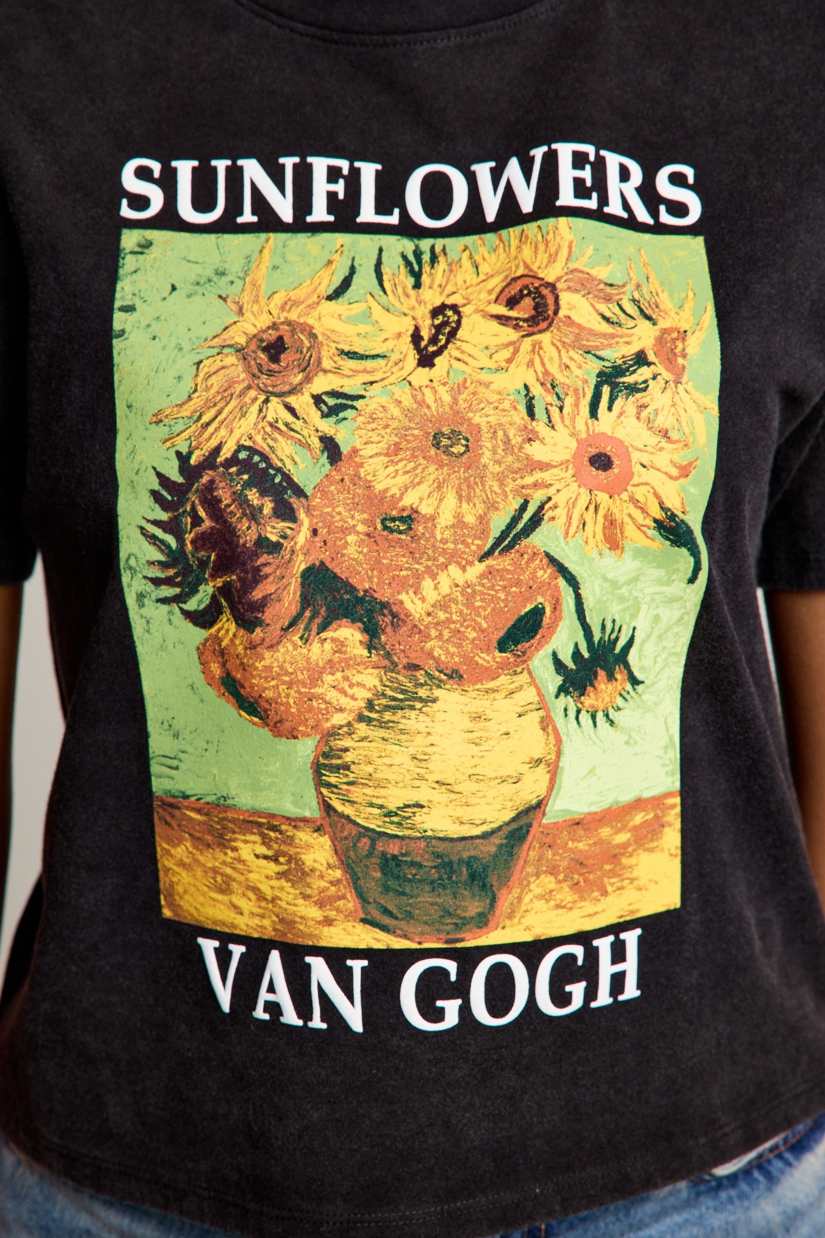 Sunflowers Van Gogh Cropped Tee