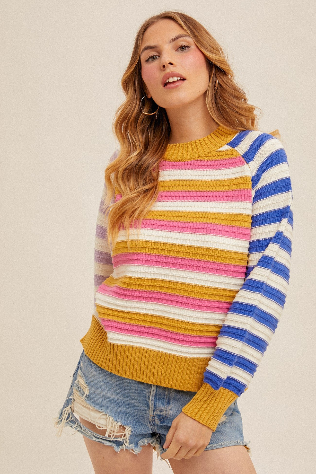 Color Block Raglan Sweater