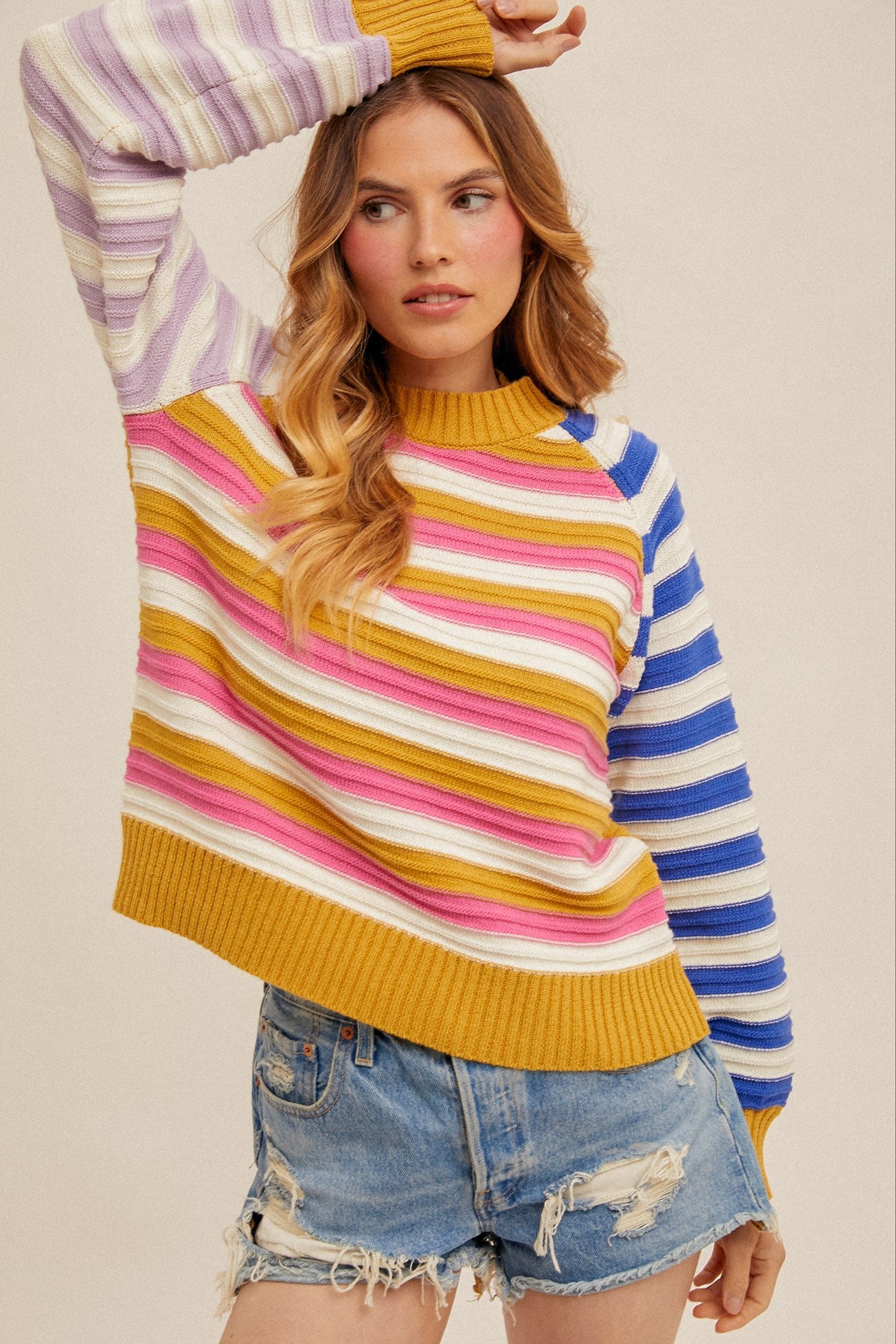 Color Block Raglan Sweater