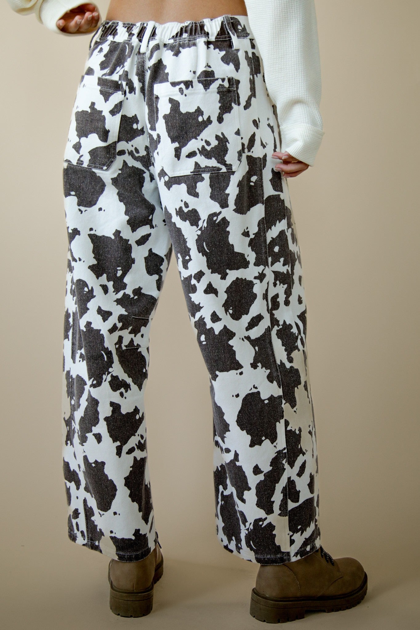 Cow Barrel Pants - Choco Cow