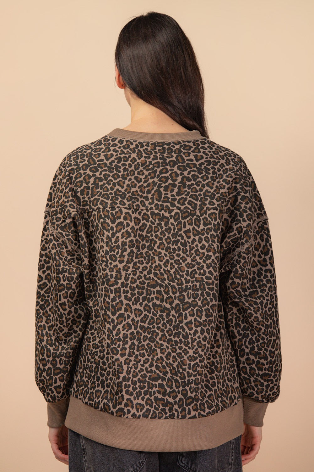 Leopard & Camo Knit Top - Cocoa