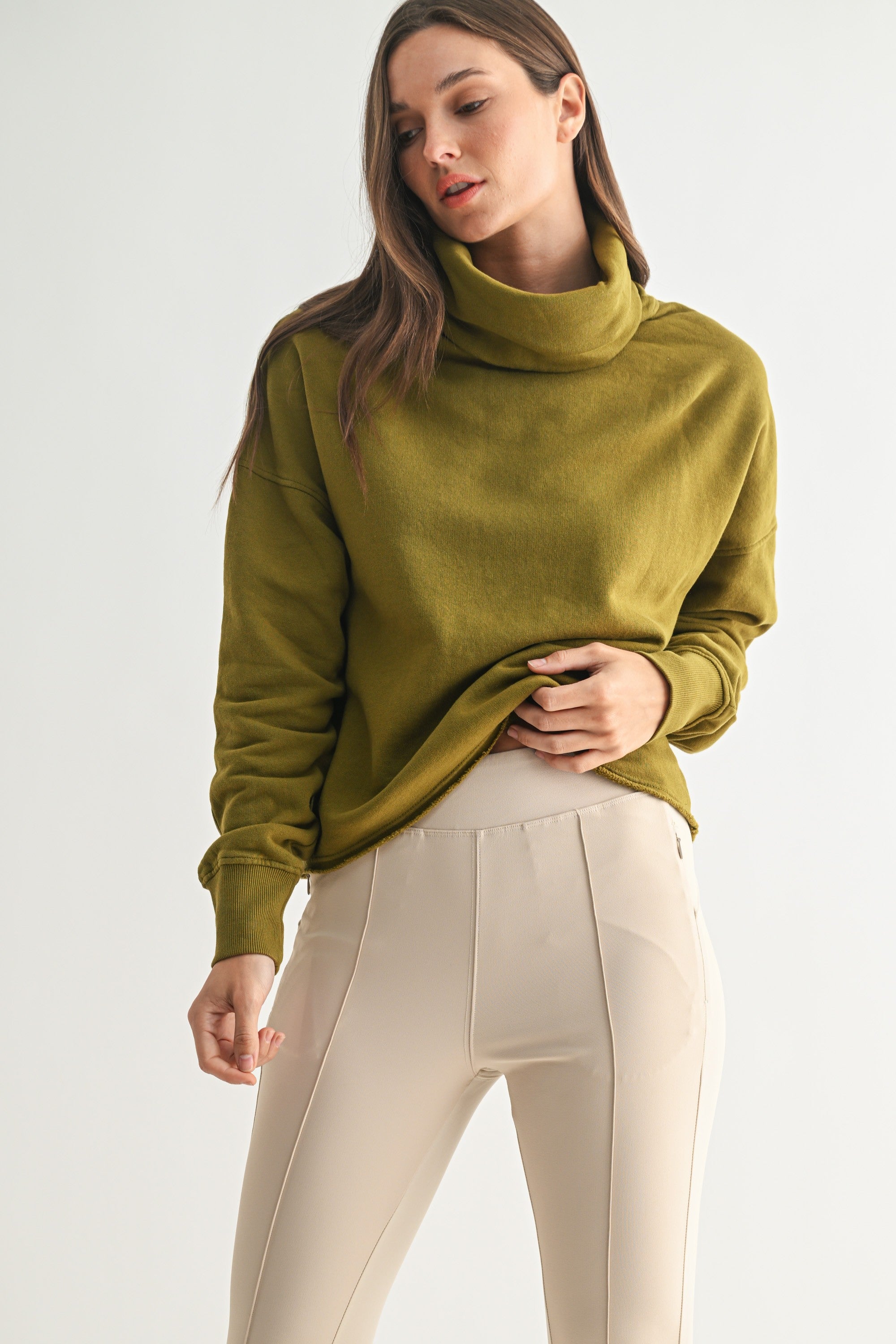 Lounge Layer Turtleneck - Camo Green