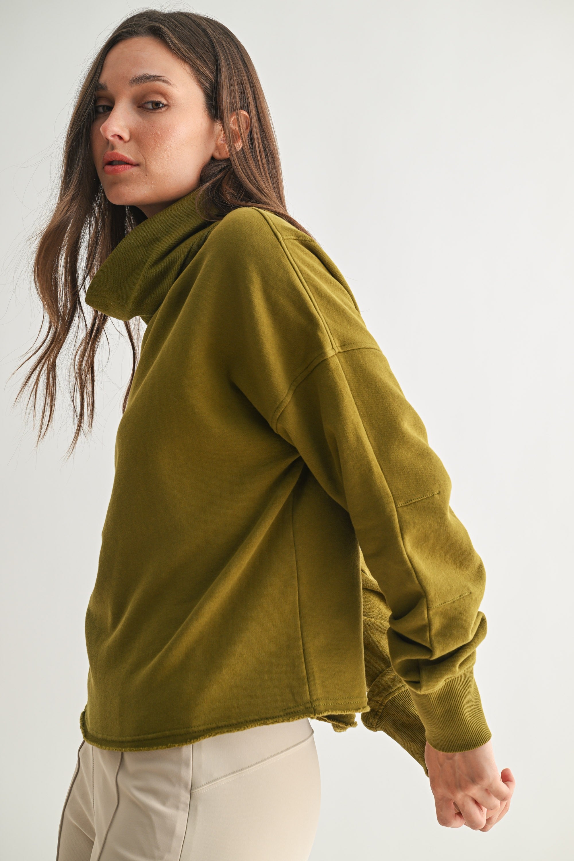 Lounge Layer Turtleneck - Camo Green