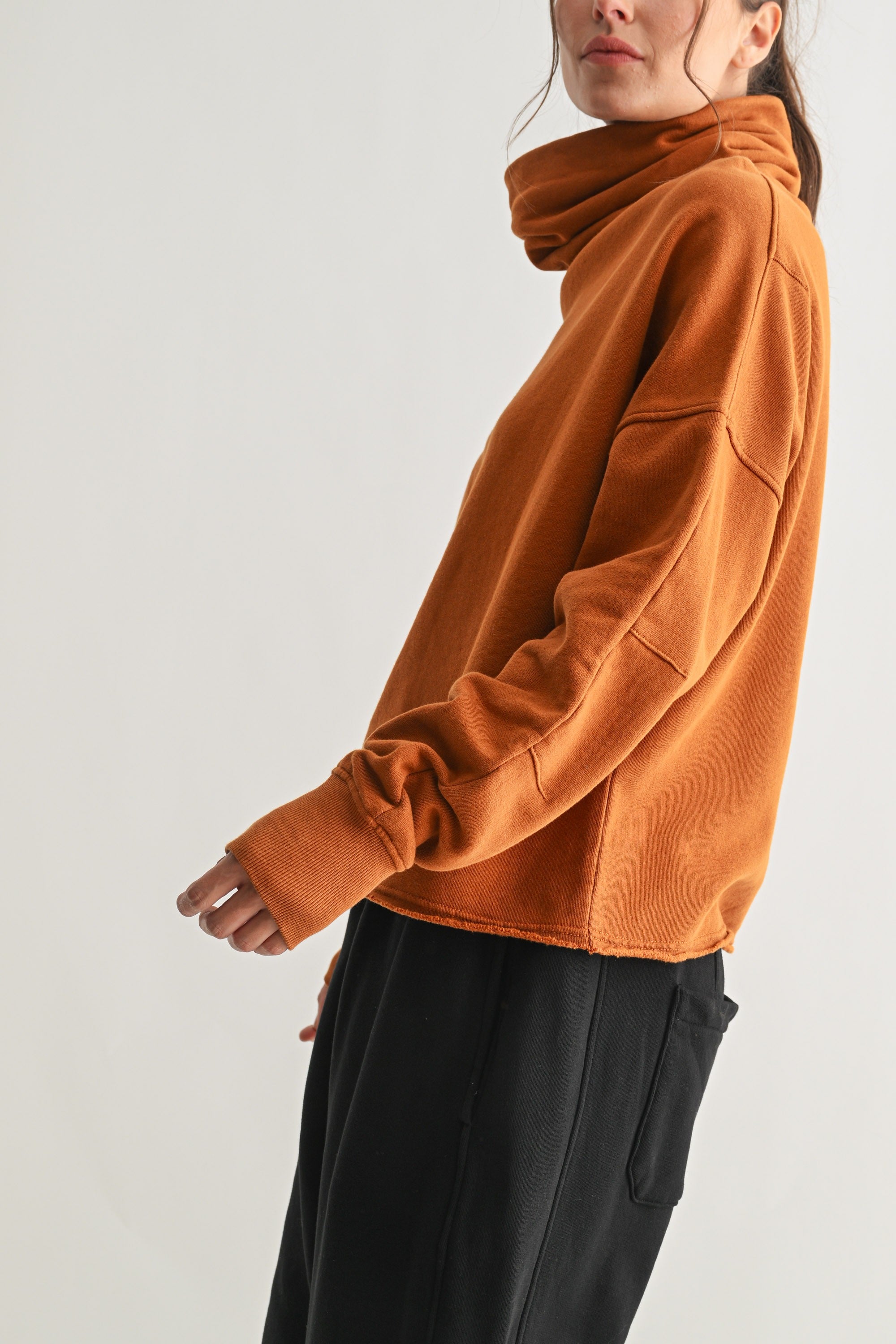 Lounge Layer Turtleneck - Burnt Amber