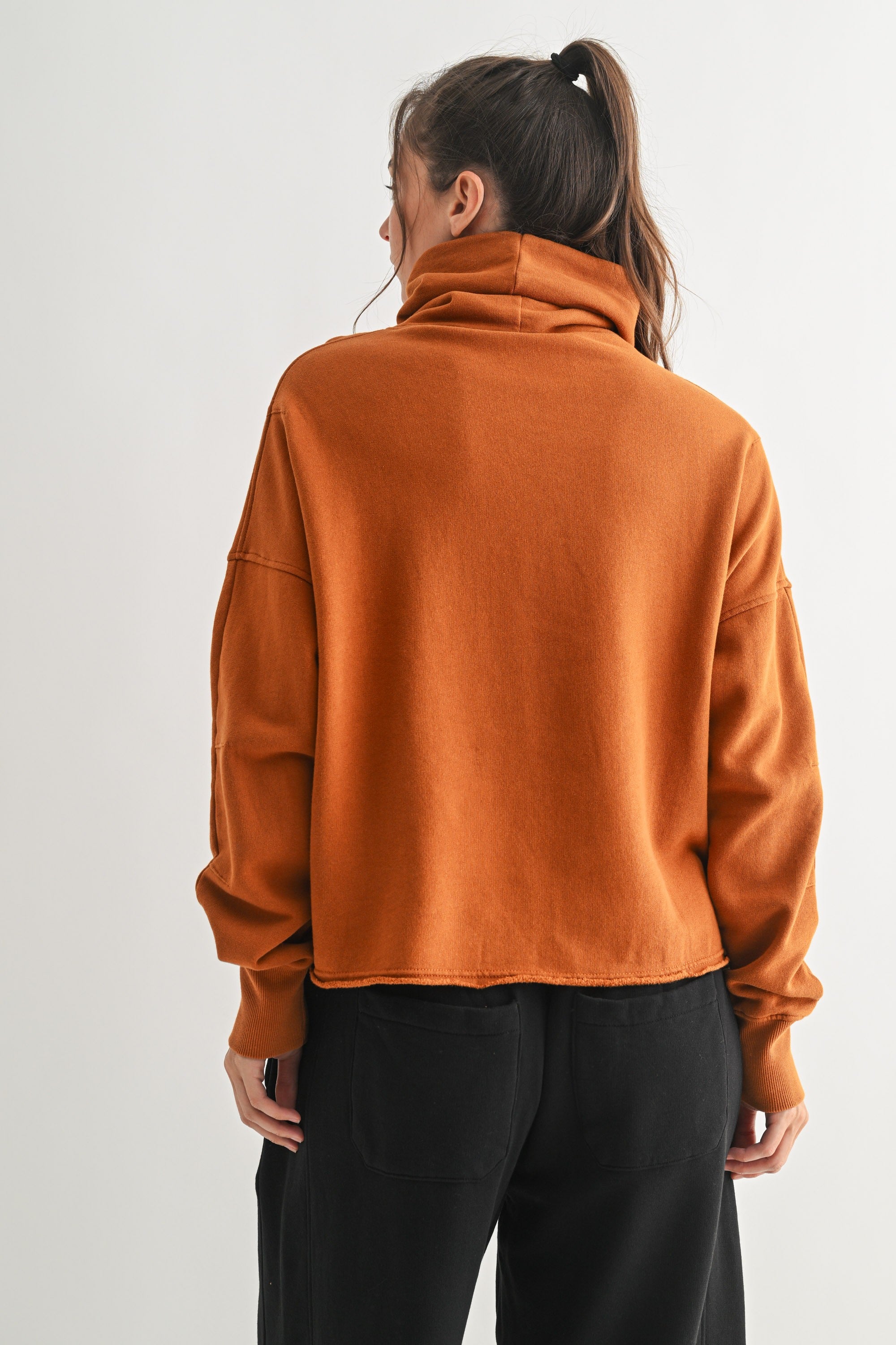 Lounge Layer Turtleneck - Burnt Amber