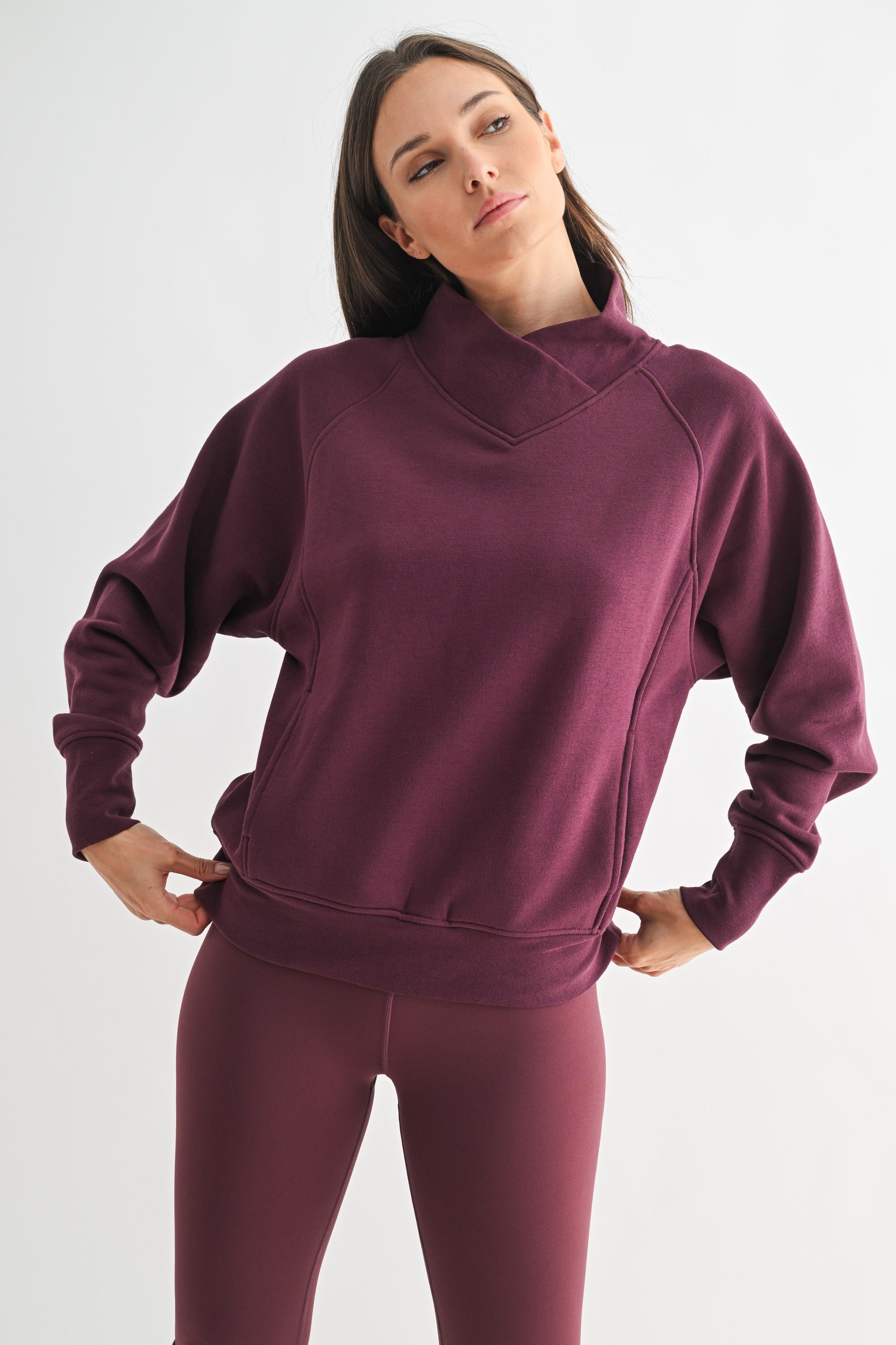 Hearthline Fleece Sweater - Dark Plum