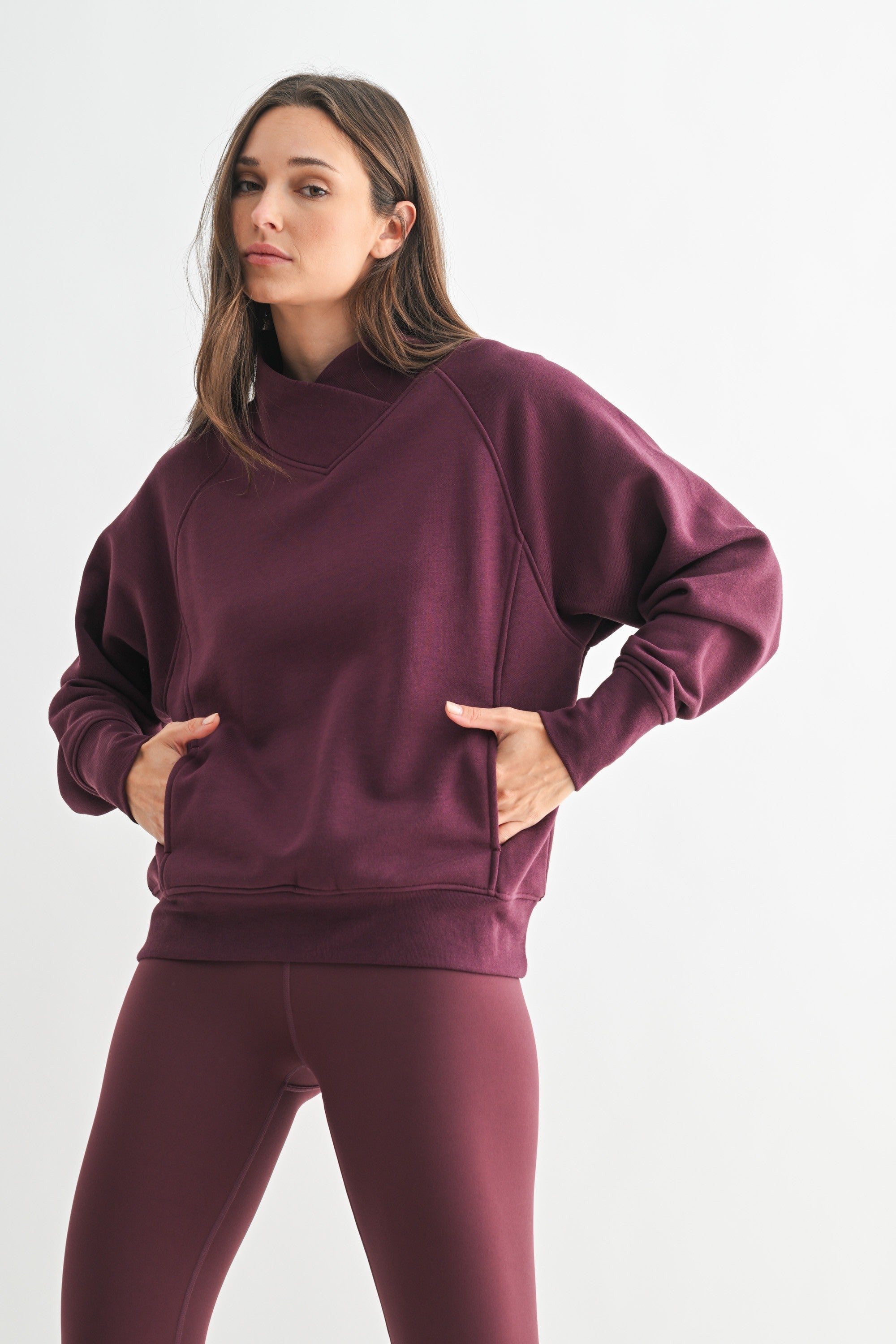 Hearthline Fleece Sweater - Dark Plum