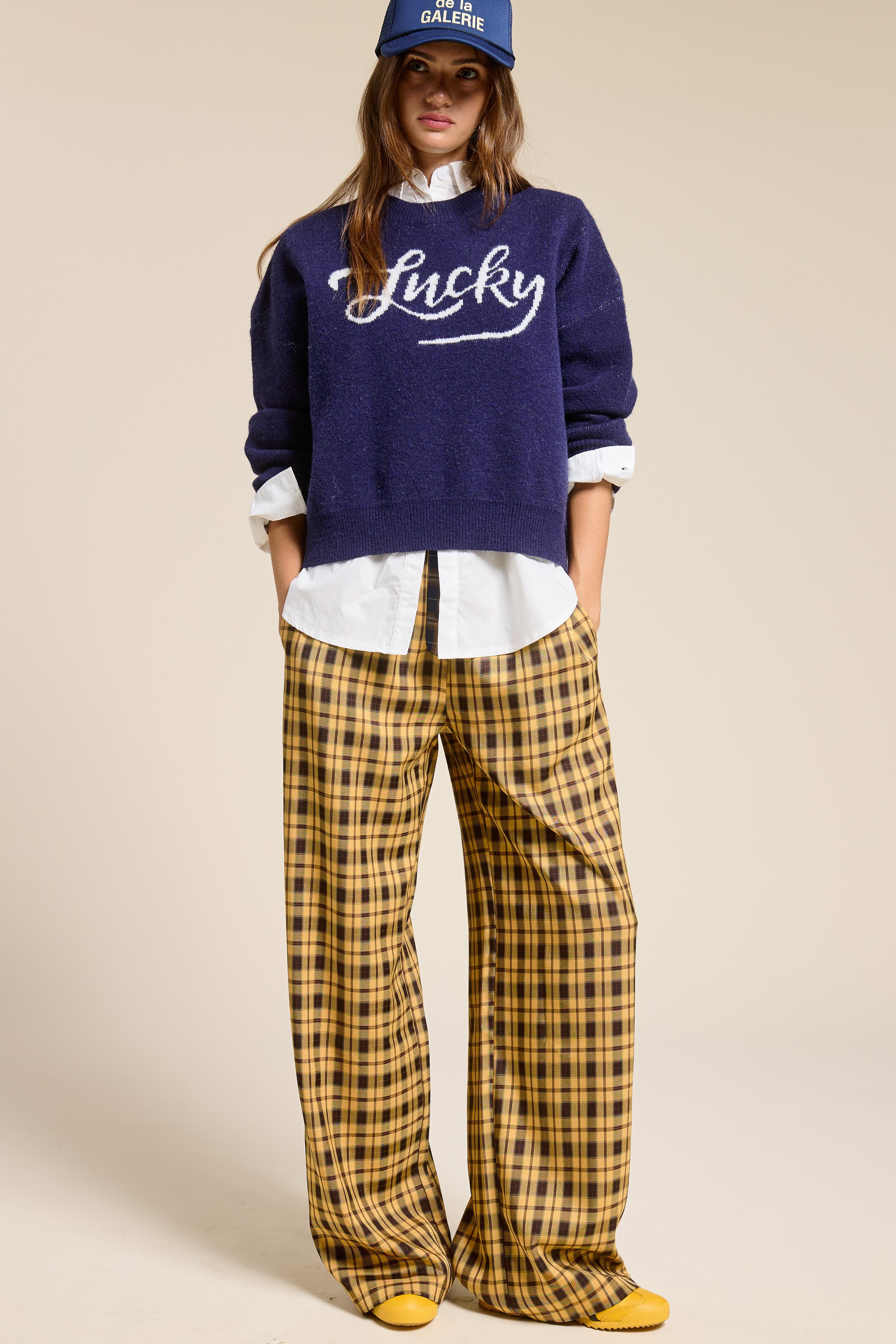 Boxer Plaid Pattern Pant - Mustard