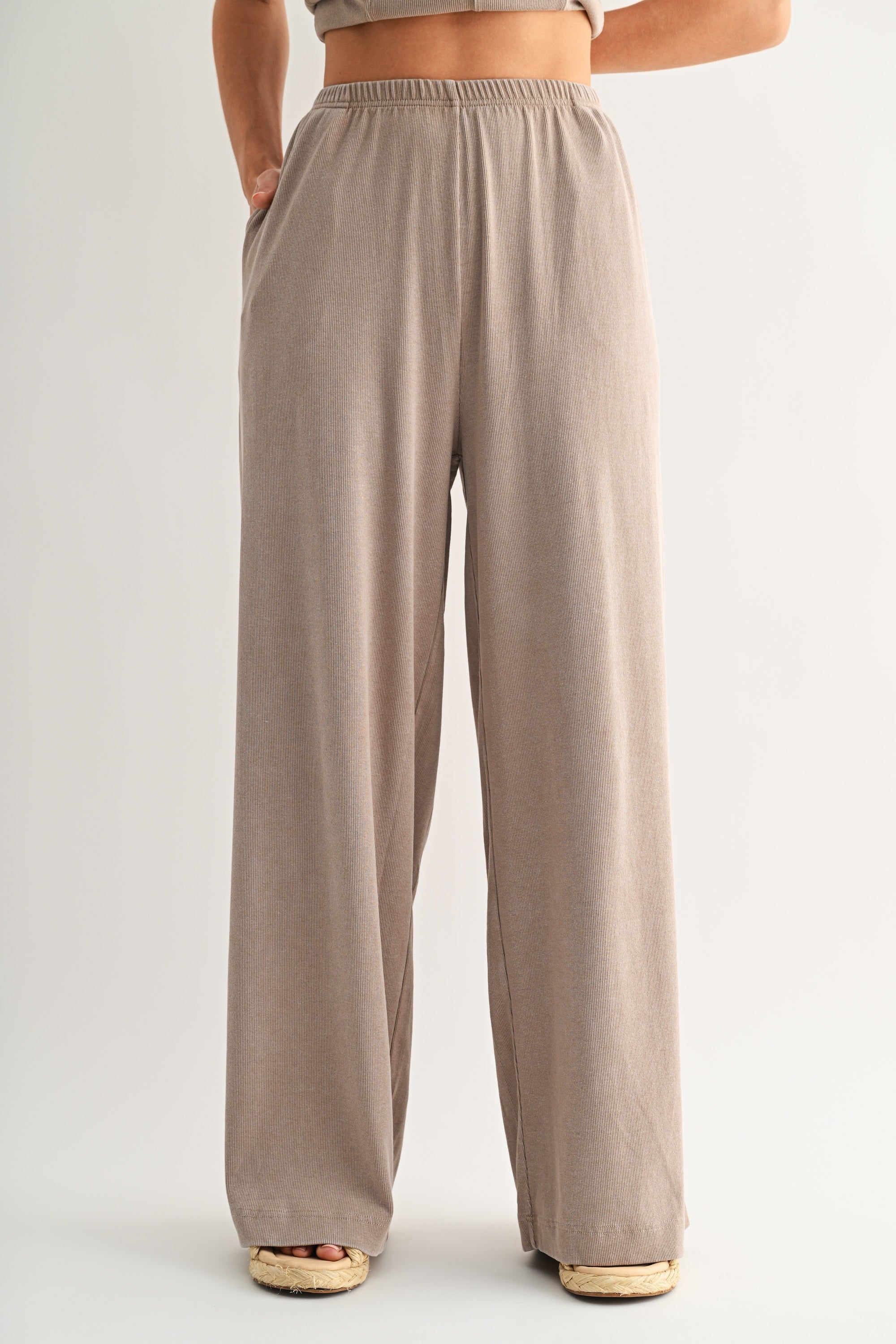 Coastline Cotton Blend Pant Set - Silken Taupe