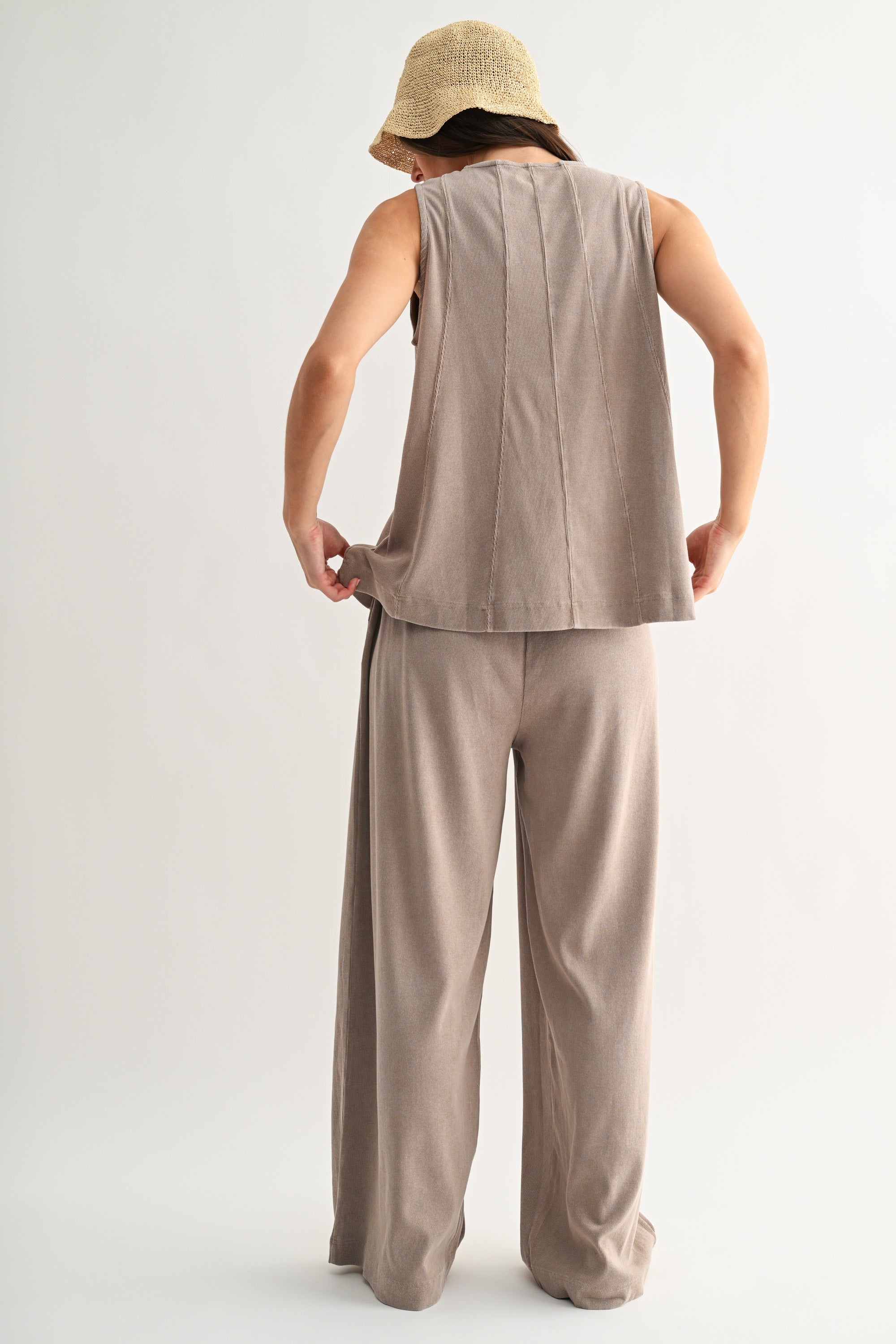 Coastline Cotton Blend Pant Set - Silken Taupe