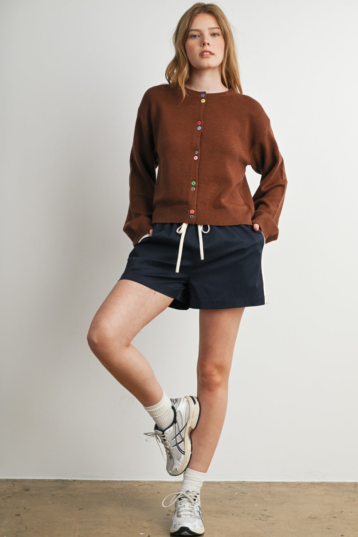 Cropped Cardigan - Brown