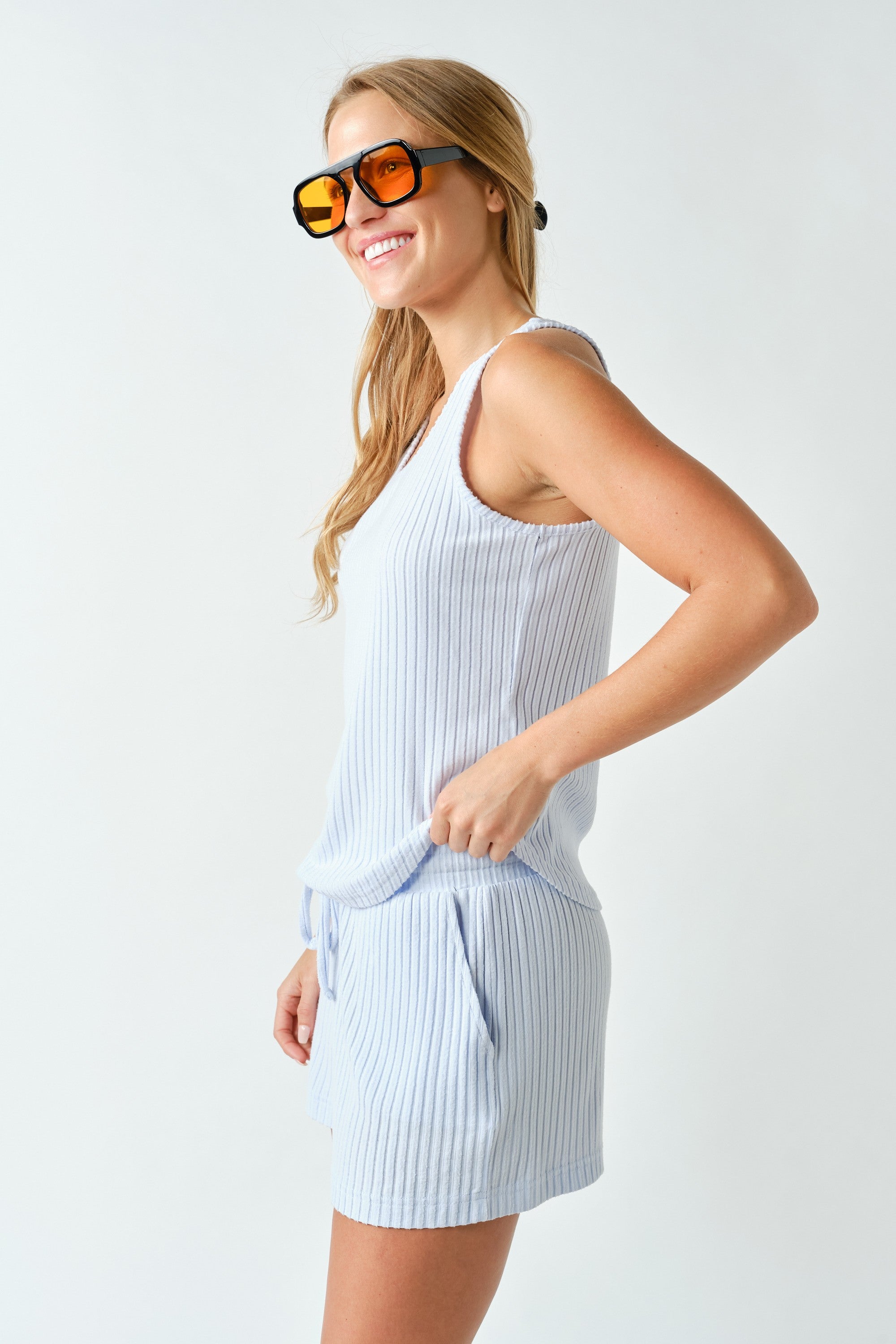 Softcore Ribbed Tank - Halogen Blue