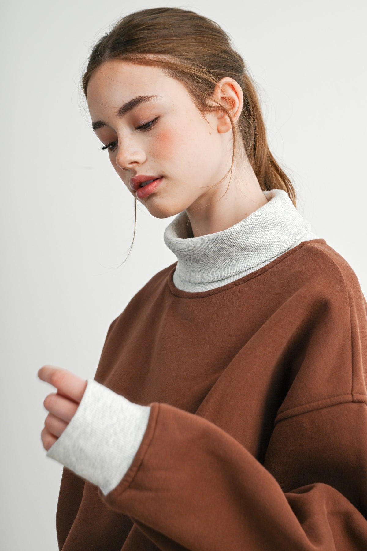 Oversized Sweatshirt - Brown/Grey