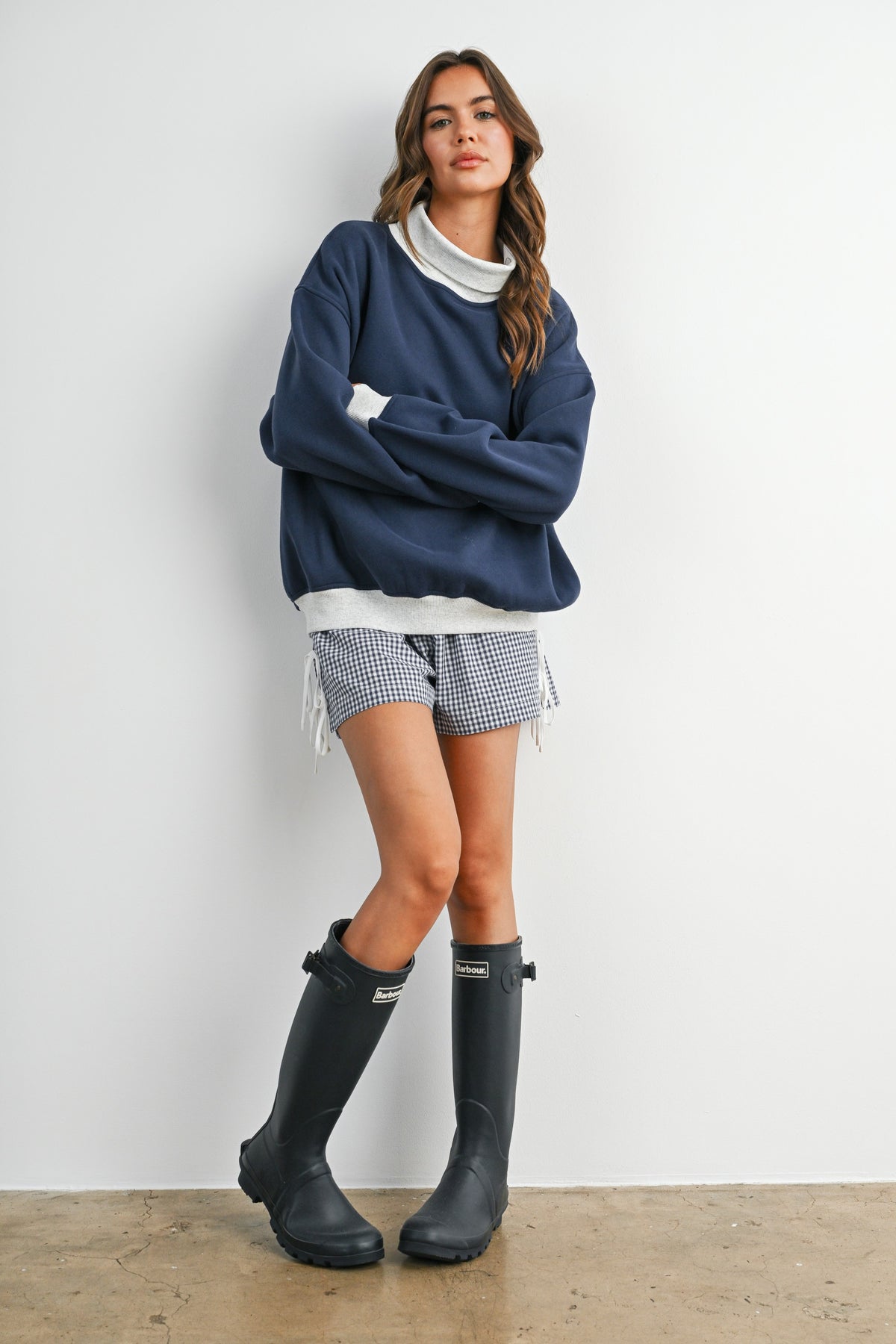 Oversized Sweatshirt - Navy/Grey