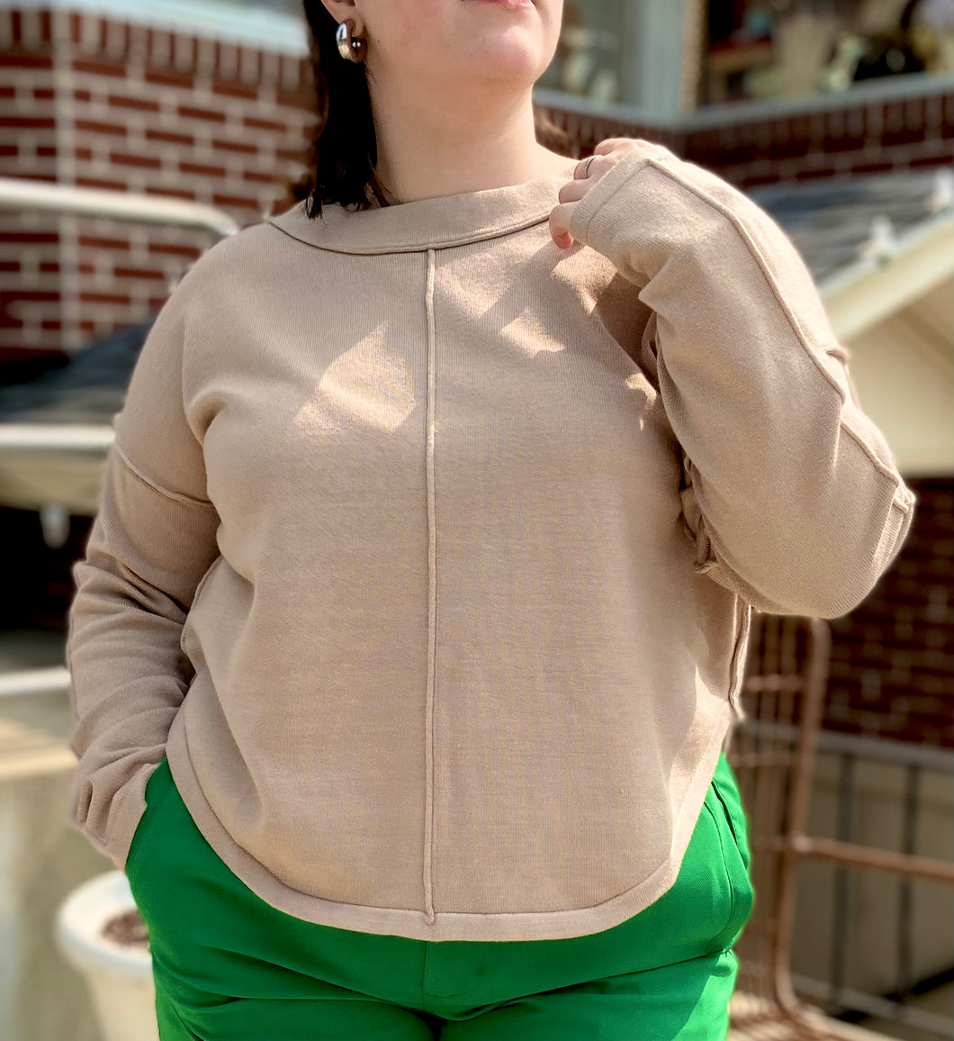 Boat Neck Sweater- Mocha