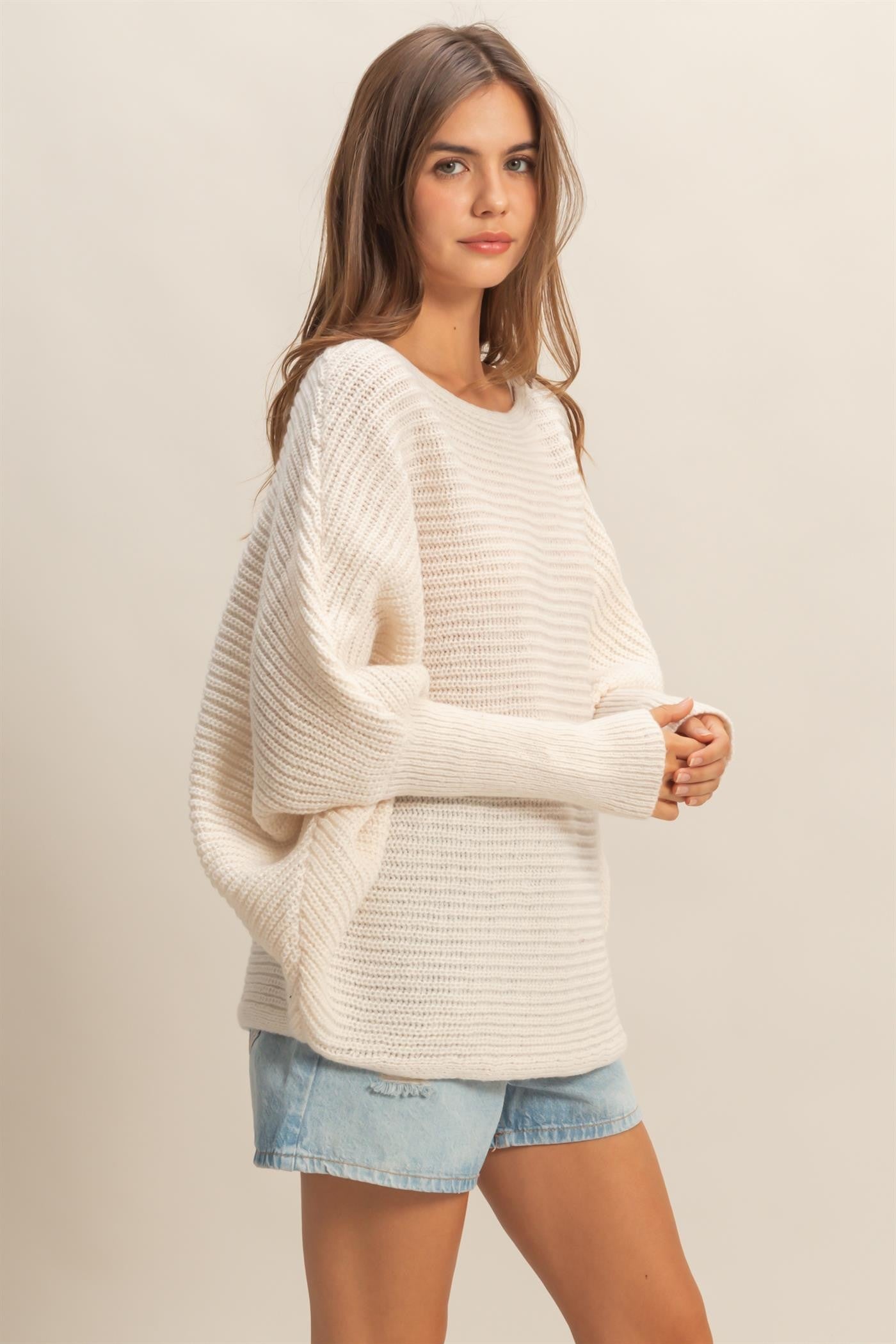 Oversized Knit Sweater - Off White