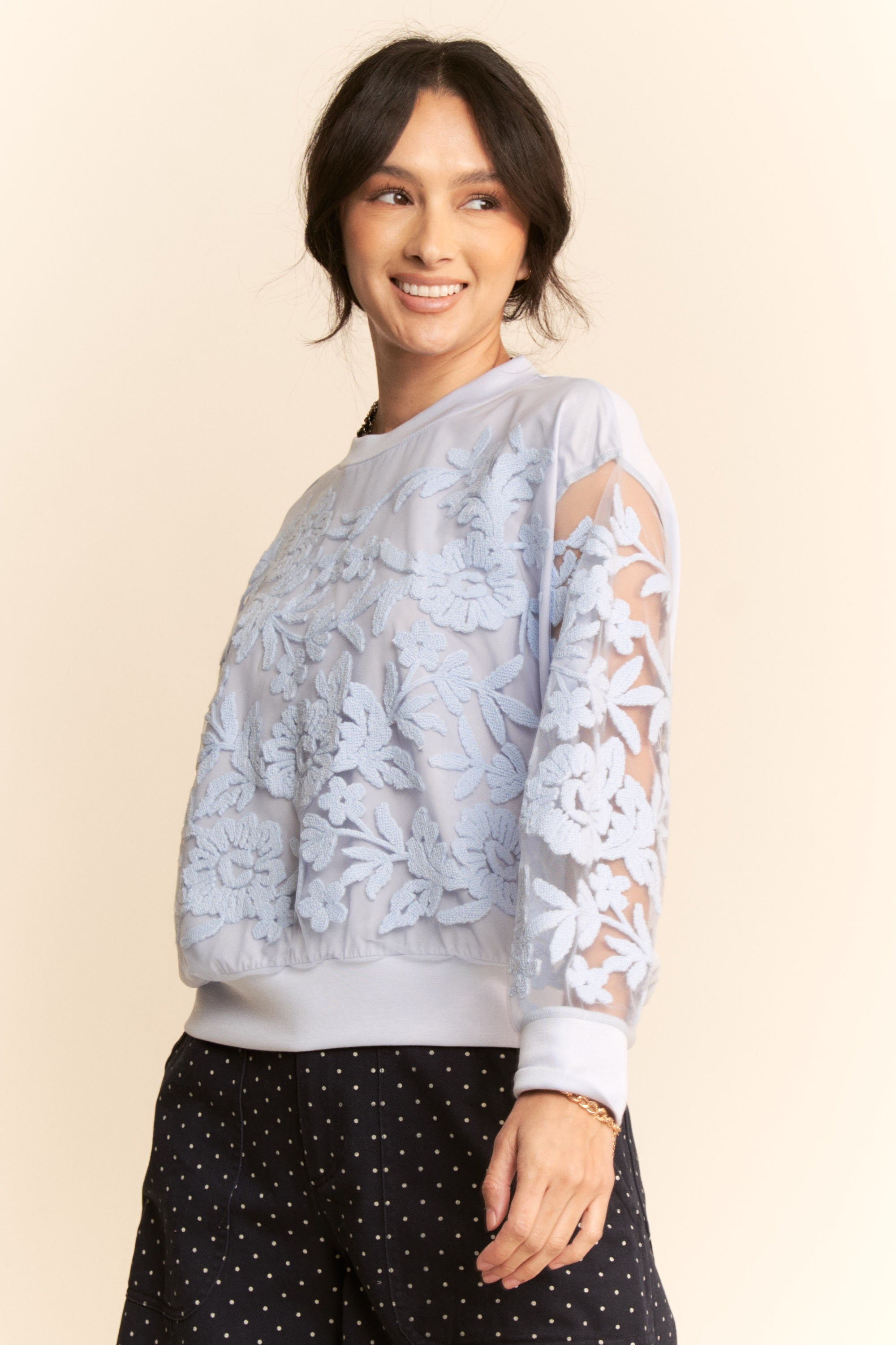 Floral Embroidered Sweatshirt