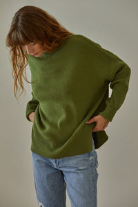 Chunky Knit Sweater - Army Green