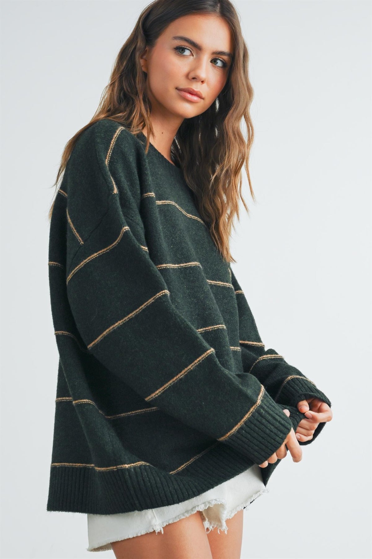 Knit Pullover - Olive/Multi
