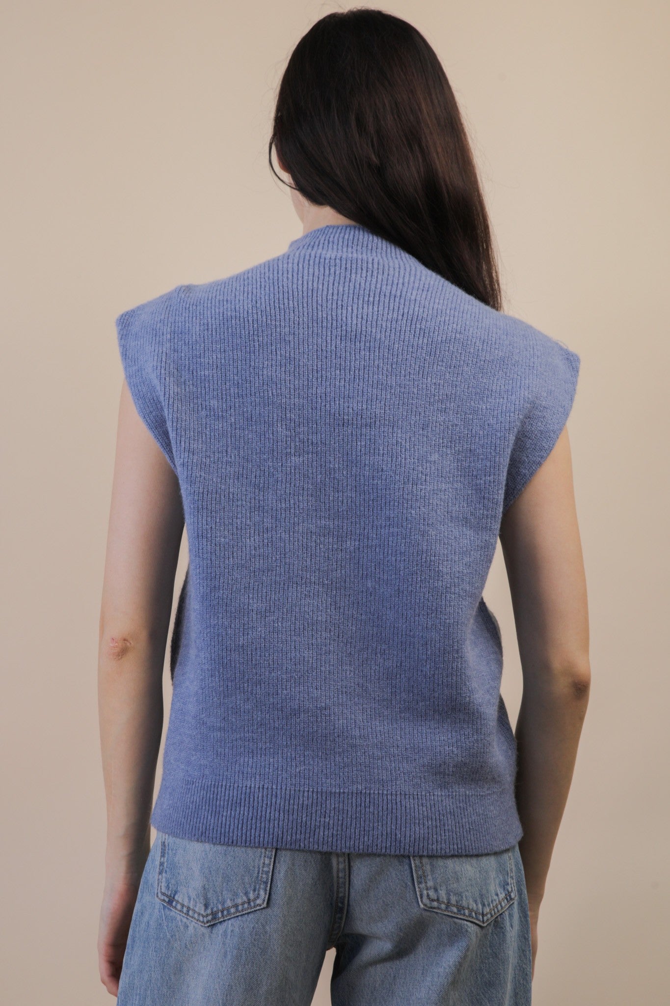 Soft Knit Sweater Vest - Slate Blue