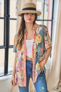 Mixed Floral Button Down
