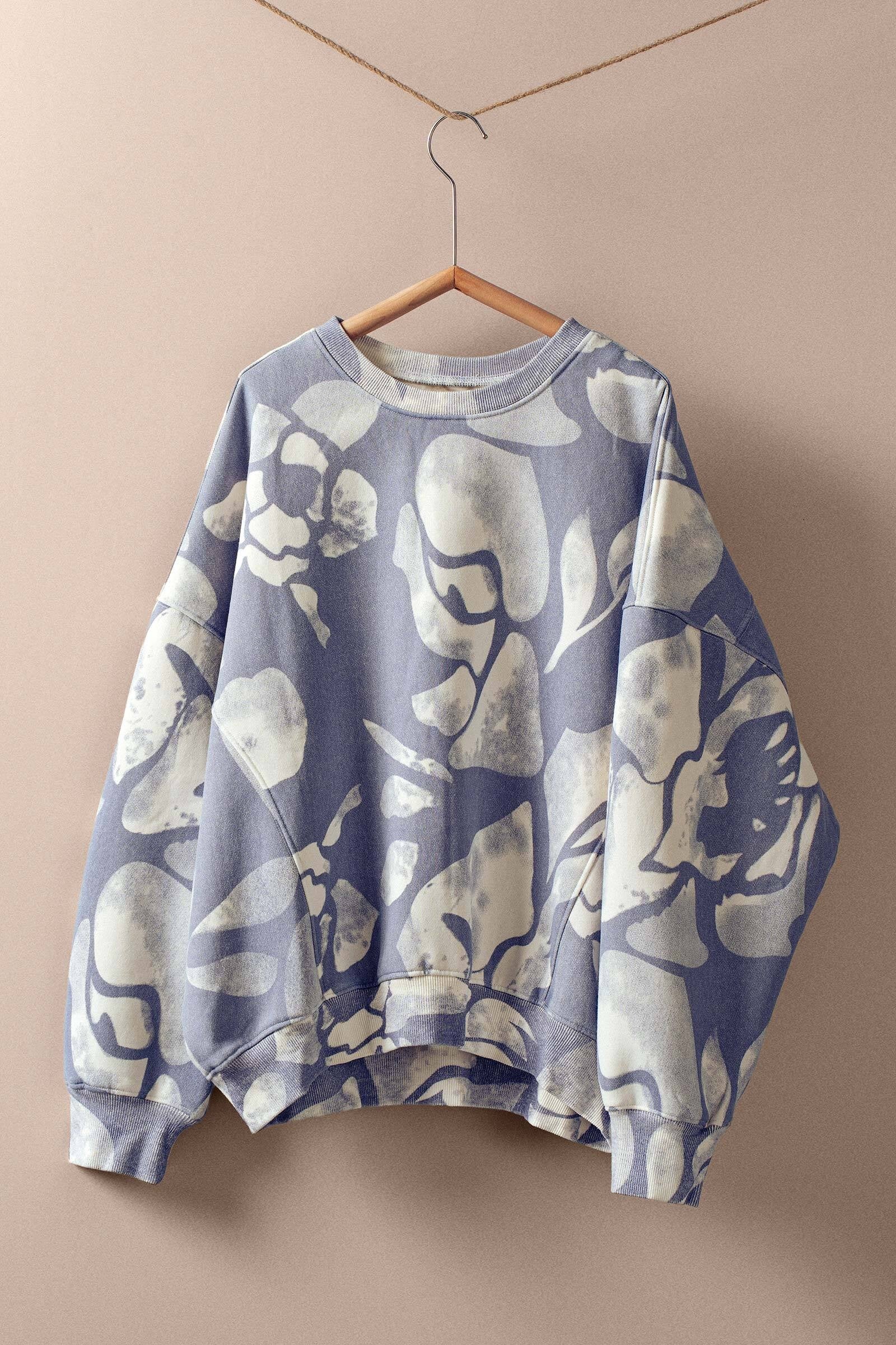 Abstract Print Sweatshirt - Vintage Indigo