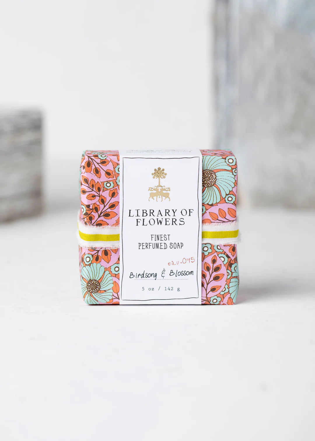 Blue Flowers & Pink Leaves Square Soap