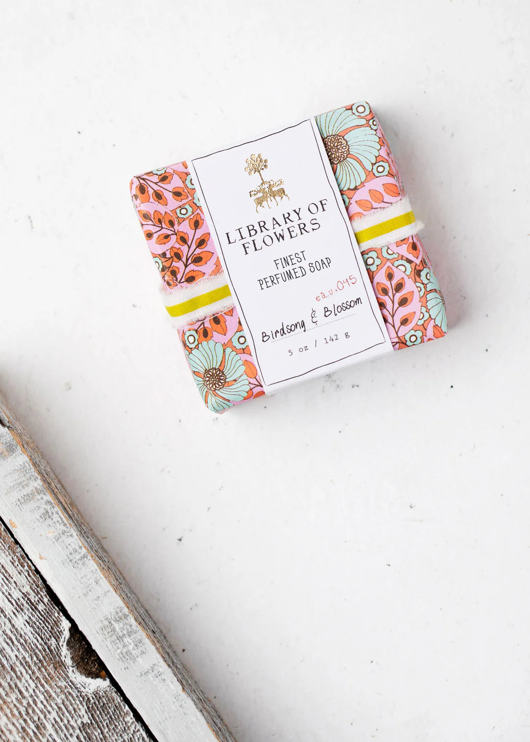 Blue Flowers & Pink Leaves Square Soap