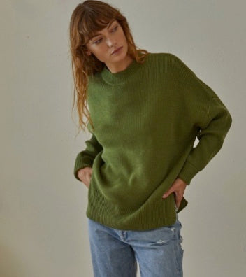 Chunky Knit Sweater - Army Green