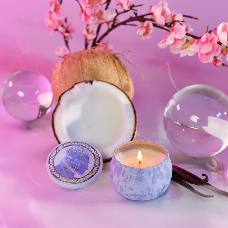 Cherry Blossom Bubble Mini Tin Candle