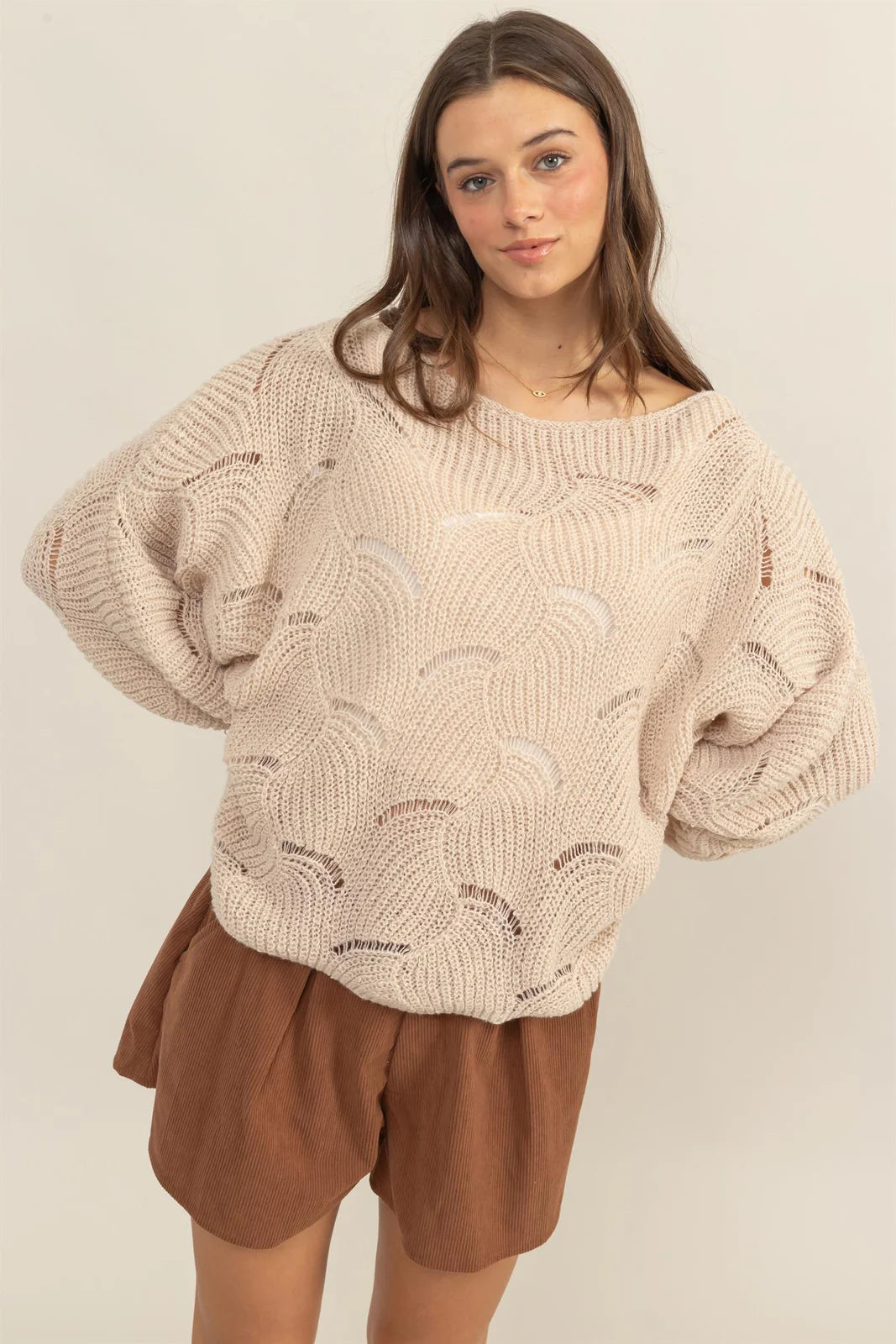 Pointelle Knit Sweater