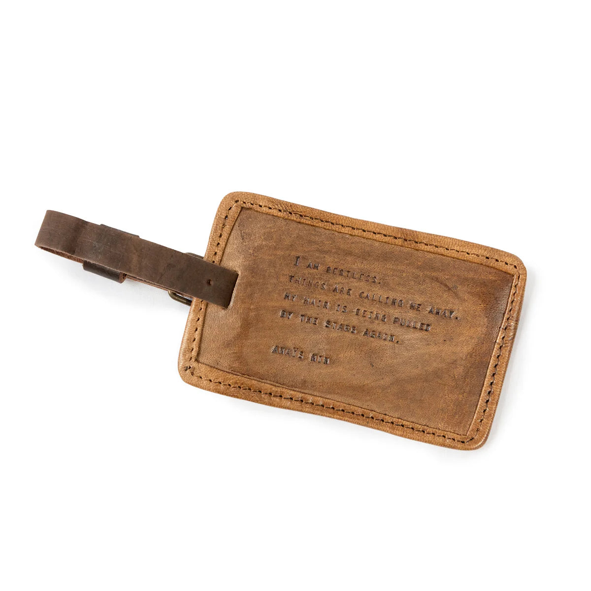 Anais Nin Leather Luggage Tag