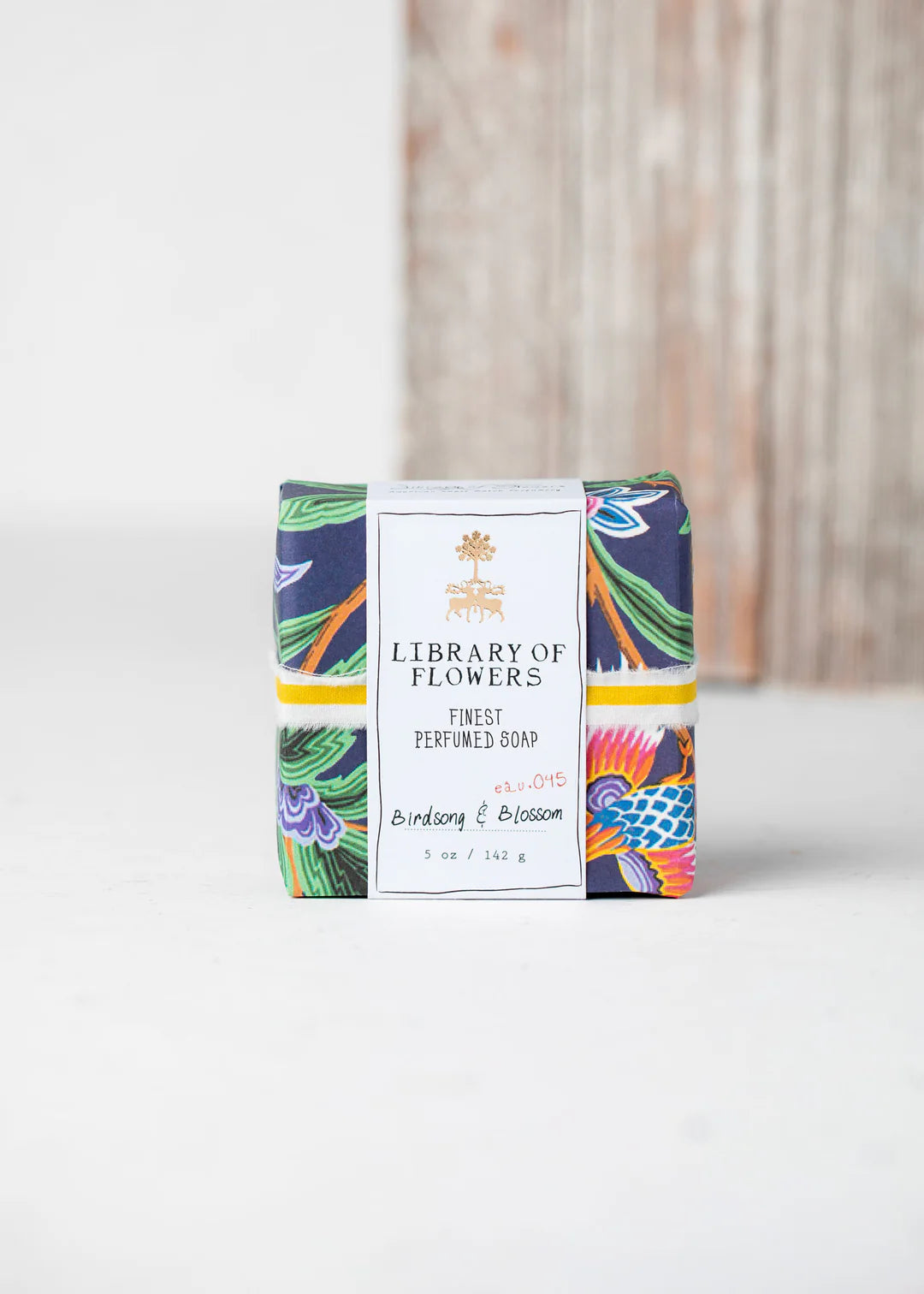 Navy Birds & Butterflies Square Soap