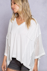 Oversized Tunic Knit Top - Ivory