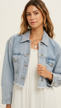 Load image into Gallery viewer, Distressed Crop Jacket