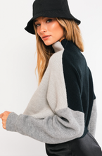 Load image into Gallery viewer, Color Block Oversized Sweater - Heather Grey