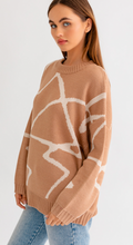 Load image into Gallery viewer, Abstract Pattern Sweater Top - Tan/Cream