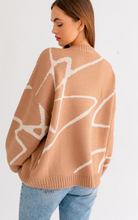 Load image into Gallery viewer, Abstract Pattern Sweater Top - Tan/Cream