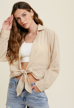 Load image into Gallery viewer, Woven Crop Blouse - Natural