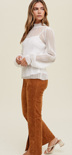 Load image into Gallery viewer, Lace Balloon Sleeve Blouse - Ivory