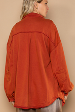 Load image into Gallery viewer, French Terry Shacket - Carnelian Orange