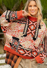 Load image into Gallery viewer, Multi Pattern Chenille Sweater - Orange