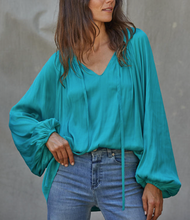 Load image into Gallery viewer, Sue Satin Top - Jade