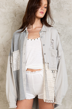 Load image into Gallery viewer, Lace Back Shacket - Dove Gray