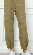 Load image into Gallery viewer, Olive Quilted Jogger Pants